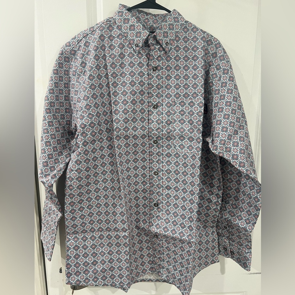 Forge Men’s Multi-Color Geo Print Long Sleeve FR Western Work Shirt